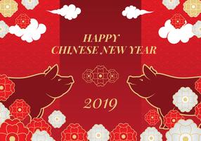 Fondo cinese di vettore del maiale del nuovo anno