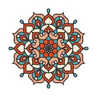 mandala etnico ornamento rotondo con colorato vettore