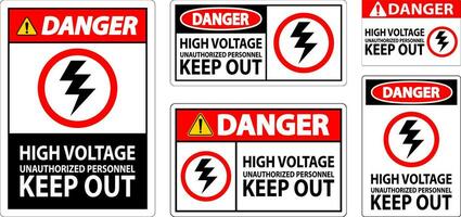 Pericolo cartello alto voltaggio non autorizzato personale mantenere su vettore