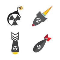 icona del logo della bomba nucleare vettore