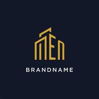 it iniziale monogramma con edificio logo design vettore