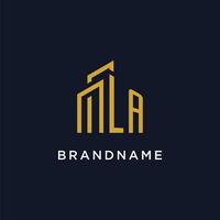 la iniziale monogramma con edificio logo design vettore