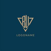 bu logo iniziali triangolo forma stile, creativo logo design vettore