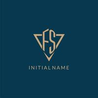 fs logo iniziali triangolo forma stile, creativo logo design vettore