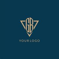 gb logo iniziali triangolo forma stile, creativo logo design vettore