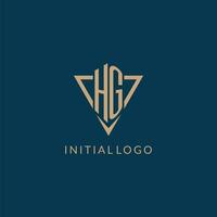 hg logo iniziali triangolo forma stile, creativo logo design vettore