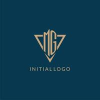 mg logo iniziali triangolo forma stile, creativo logo design vettore
