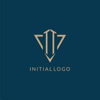 tt logo iniziali triangolo forma stile, creativo logo design vettore