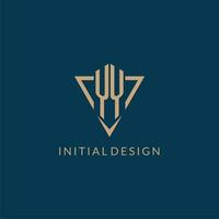 yy logo iniziali triangolo forma stile, creativo logo design vettore