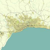 vettore città carta geografica di santo domingo, domenicano repubblica