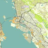 vettore città carta geografica di Oakland California Stati Uniti d'America