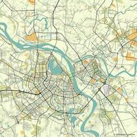 vettore città carta geografica di hanoi, Vietnam