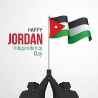 celebrazione della bandiera del giorno dell'indipendenza della giordania vettore