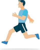 uomo sportivo che corre con sfondo bianco isolato.illustrazione vettoriale di esercizio di carattere uomo sano
