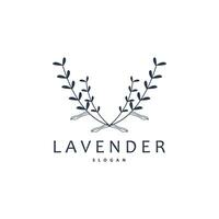 lavanda logo, semplice elegante viola fiore pianta vettore, saluto carta fiore ornamento design simbolo illustrazione vettore