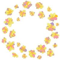 illustrazione colorata di ghirlanda floreale. cornice per disegnare a mano. può essere utilizzato per inviti, biglietti di auguri e poster vettore