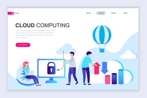 Banner Web tecnologia cloud vettore