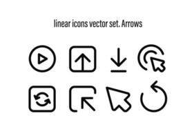 set di vettore di icone lineari. frecce