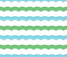 senza soluzione di continuità modello con blu e verde ondulato Linee a bianca sfondo, cotone caramella, nube soffice, vettore illustrazione