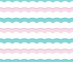 senza soluzione di continuità modello con rosa e blu ondulato Linee a bianca sfondo, cotone caramella, nube soffice, vettore illustrazione