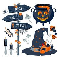 Halloween strega kit. illustrato vettore elemento impostare.