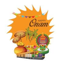 illustrazione vettoriale di uno sfondo di celebrazione per onam felice