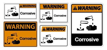 avvertimento simbolo corrosivo vettore