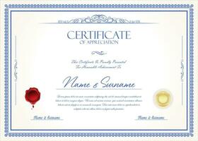 certificato o diploma modello con decorativo design calligrafia elementi vettore