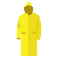 autunno. impermeabile giallo icona, piatto design di pioggia cappotto capi di abbigliamento con il giro ombra, vettore illustrazione.