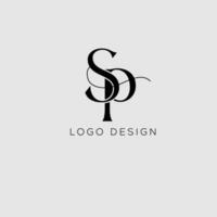 sp iniziale lettera logo design vettore