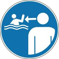 mantenere bambini sotto supervisione nel il acquatico ambiente. obbligatorio cartello. il giro blu cartello. mantenere bambini sotto supervisione mentre nuoto. Seguire il sicurezza regole. vettore