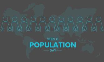 giornata mondiale della popolazione con la mappa delle persone vettore