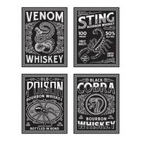 collezione grafica vettoriale di etichette di whisky vintage