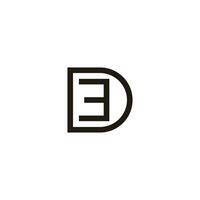 lettera de font semplice linea logo vettore