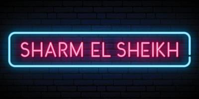 insegna al neon di sharm el sheikh vettore