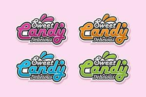 dolce caramella etichetta design logo collezione vettore