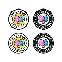 distintivo francobolli cotone caramella design logo collezione vettore