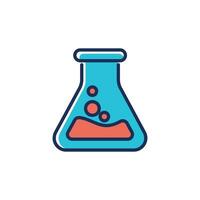 borraccia pieno linea icona. chimica, laboratorio, scienza vettore concetto illustrazione per design.