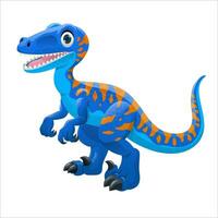 raptor dinosaurus carino cartone animato bambini bambini stile vettore