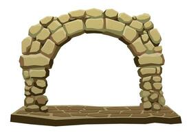 cartone animato vettore di vecchio pietra arco cancello