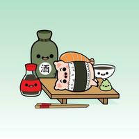 Sushi cibo digitale arte gratuito vettore