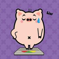 maiale cartone animato maiale dieta controllo gratuito vettore illustrazioni
