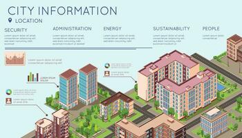 città informazione edifici infografica vettore
