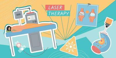 laser terapia piatto collage vettore