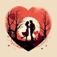 un' coppia nel amore San Valentino giorno speciale piatto vettore illustrazione