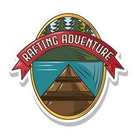 rafting avventura patch vettore