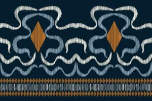 etnico ikat tessuto modello geometrico stile.africano ikat ricamo etnico orientale modello blu sfondo. astratto,vettore,illustrazione.trama,abbigliamento,cornice,decorazione,tappeto,motivo. vettore