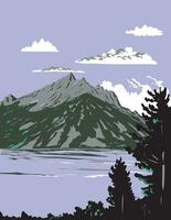 jenny lago nel mille dollari teton nazionale parco Wyoming Stati Uniti d'America wpa arte manifesto vettore