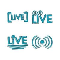 connessione internet live icone streaming wifi live vettore