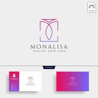 m bellezza iniziale linea cosmetica arte logo modello illustrazione vettoriale icona elemento isolato con biglietto da visita vector